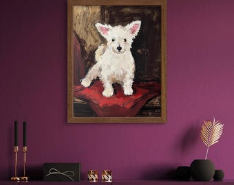 Custom Pet Portrait, Original Oil Painting, Vintage Wall Art