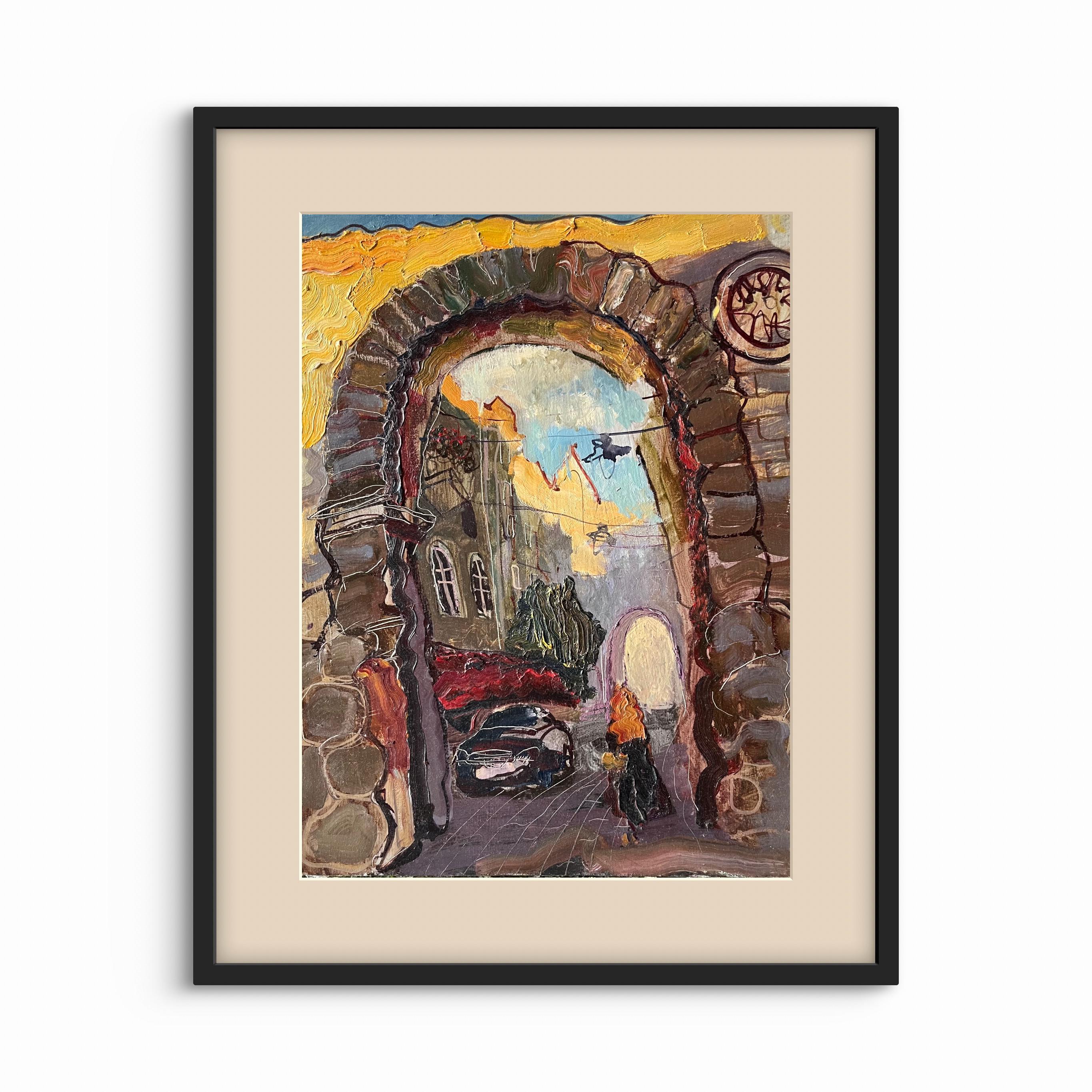Kyiv Cityscape Oil Painting, Khreshchatyk Archway, Impressionist Art ...