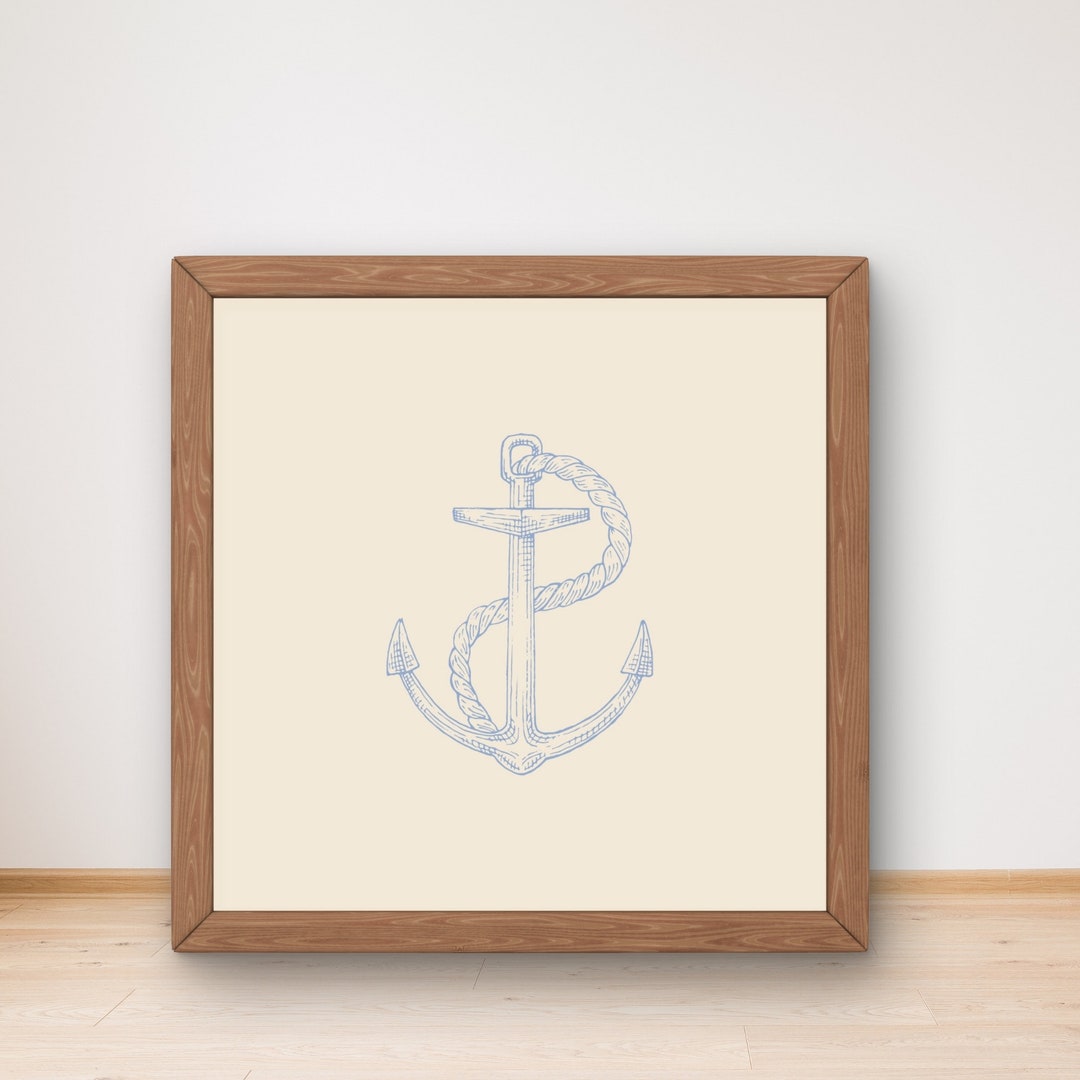 Anchor Wall Art | Digital Art | Printable Download | Nautrical Wall Art ...