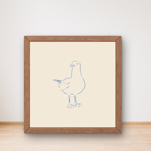 カモメのデジタルダウンロード | ビーチの鳥の壁アート | ビーチの装飾 | 夏の雰囲気 | デジタルアート | 印刷可能なダウンロード | ミニマリストアート