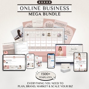 Online bedrijfsbrandingpakket Sociale media-marketingsjablonen Canva DIY-logo-ontwerp Kleine bedrijven Instagram-bundel DIY-merkkit