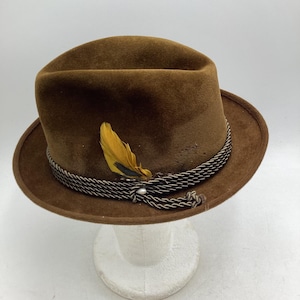 Vintage Biltmore Western Hat 100% Wool Felt Tan Wide Brim Fedora Rancher Boho Antique Biltmore Western Cowboy Fedora Hat Made in Canada  main image 3