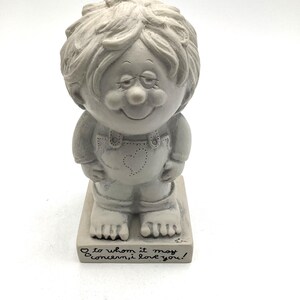 Vintage 1972 American Greetings Ceramic Figurine &quot;To Whom It May Concern I Love You&quot; 6&quot; Tall