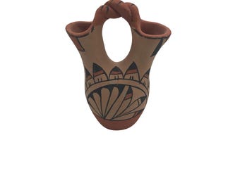 Vaso nuziale in ceramica nativa americana dipinta a mano