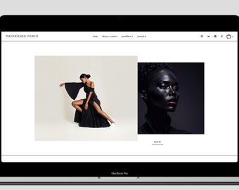 Photography Squarespace 7.1 Desktop & Mobile Website Template E-Commerce, Minimal, Black and White | Portfolio, Journal, and Store