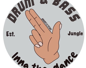 Drum and bass gunfinger sticker