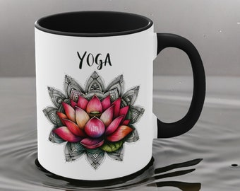 Yoga Lotus Mok | Mandala Koffiekopje | Mindfulness Mok | Spiritueel Cadeau voor Yogi's | Meditatie Theekopje