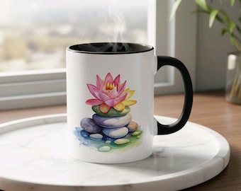 Lotus yogamok | Mindfulness koffiemok | Meditatiemok | Zen lotusmok | Yoga cadeau voor vrouwen