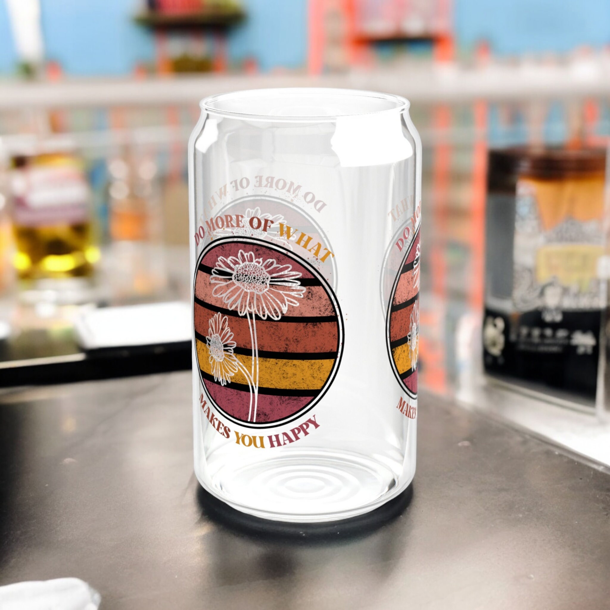 Inspirational Glass Can With Bamboo Lid & Straw - 16oz Motivational Gift For Coworkers, Friends, Graduation (May You Be Proud Quote)