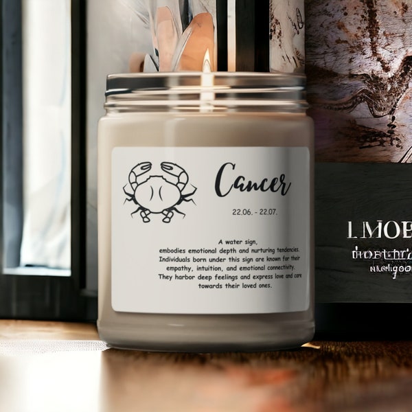 Celestial Cancer Zodiac Soy Candle | Eco-Friendly Home Decor