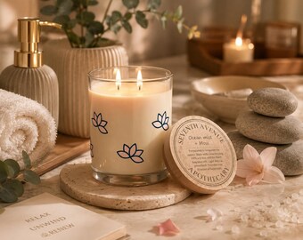 Lotuskaars | Ontspannende sojakaars | Spakaars | Meditatiekaars | Cadeau voor zelfzorg | Minimalistische wellnessdecoratie