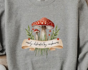 Maglietta estetica con funghi, felpa con funghi magici, maglione Botanical Cottagecore, amante della natura con funghi, regalo di compleanno per Granola Girl