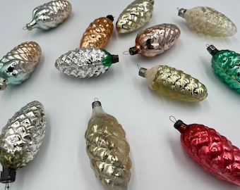 Pine cone, Glass Christmas Ornament, Vintage Christmas Tree Ornament, Christmas Home Decor, Vintage Christmas Toys