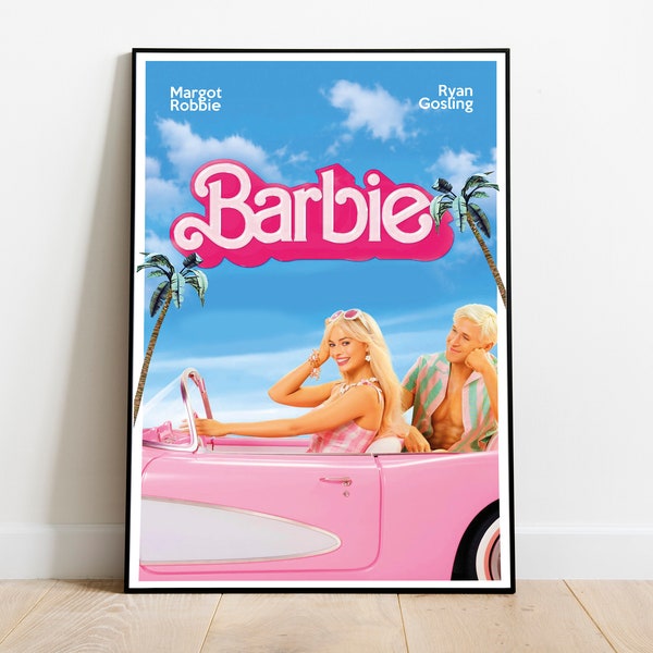 BARBIE, Margot Robbie, Ryan Gosling, Movie, Digital Poster, Trendy, Gift