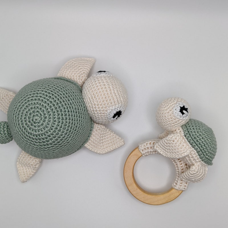Crochet Turtle Rattle Set - Etsy