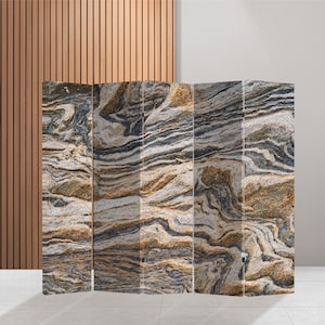 Stone room divider print dressing screen Abstract divider panels free standing Folding screen Bedroom partition Modern decorative art