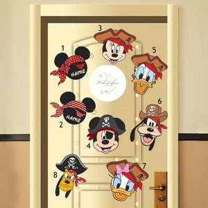 Personalized Mickey and Friends Pirates Disney Cruise Magnet, Pirates of the Caribbean Family Cruise Ship Staterooms Door, Disney Wish Dream
