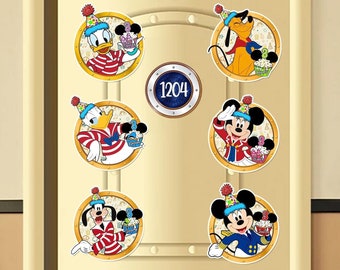 Personalized Mickey and Friends Disney Birthday Cruise Magnet, Disney Family Cruise Ship Staterooms Door, Disney Birthday Cruise Crew 2024