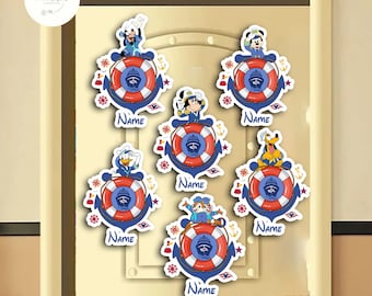 Personalized All Characters Disney Cruise 2024 Magnet, Mickey and Friends, Disney Family Cruise Trip 2024, Disney Cruise Ship Stateroom Door