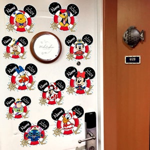 Personalized All Characters Disney Cruise Magnet, Mickey and Friends Family Cruise 2024 Magnets For Cruise Ship Stateroom Door, Disney Wish image 3