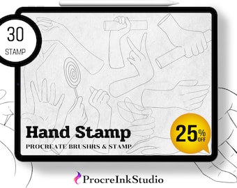 Procreate Hand Stamp, Procreate hands, Hand Position, Anatomy Stamps, Manga and Anime hand poses, reference poses, procreate stamps