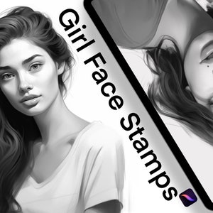 female procreate - Girl Faces Procreate Stamps, procreate stamps tattoo, procreate tattoo designs, tattoos design, procreate stamps
