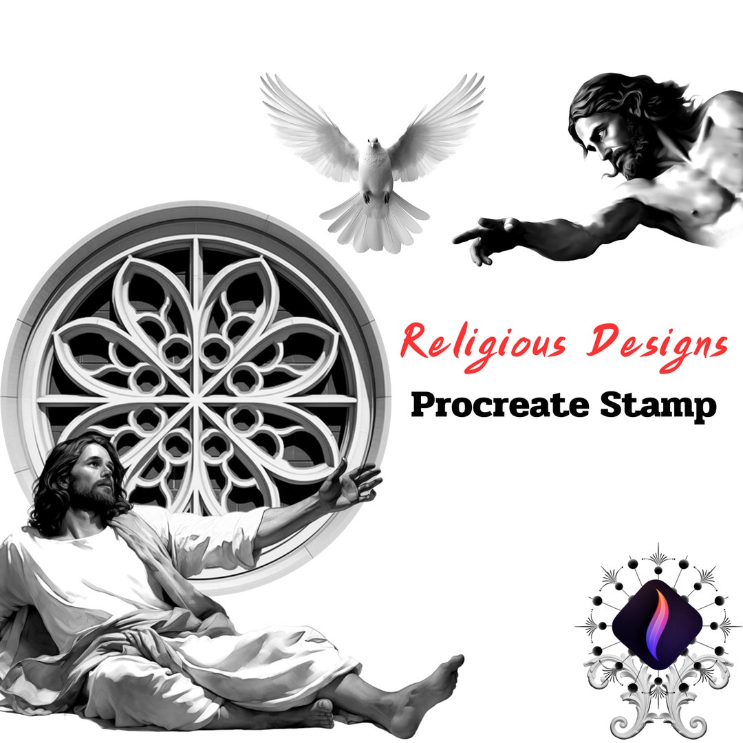 Procreate Religious Designs, Realism Stamps, Tattoo Reference