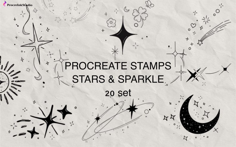 Procreate Star Tattoo Stamps – 20 Celestial & Sparkle Line Designs - Etsy