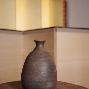 Vintage Japanse aardewerk Bizen War-flessenvaas.  V009