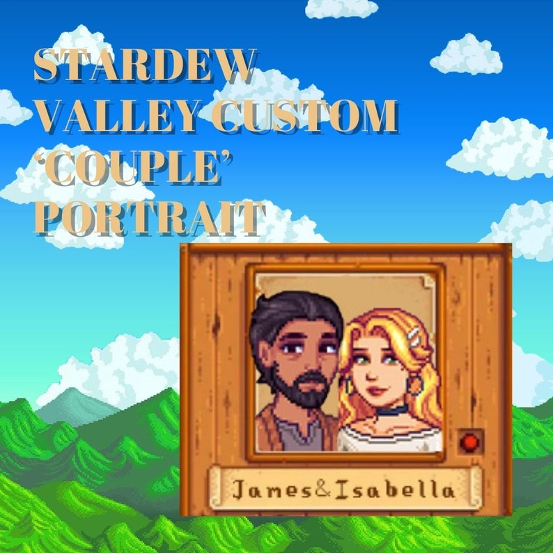 Customize Stardew VALLEY Couple Portrait Pixel Art Poster for Etsy(07)