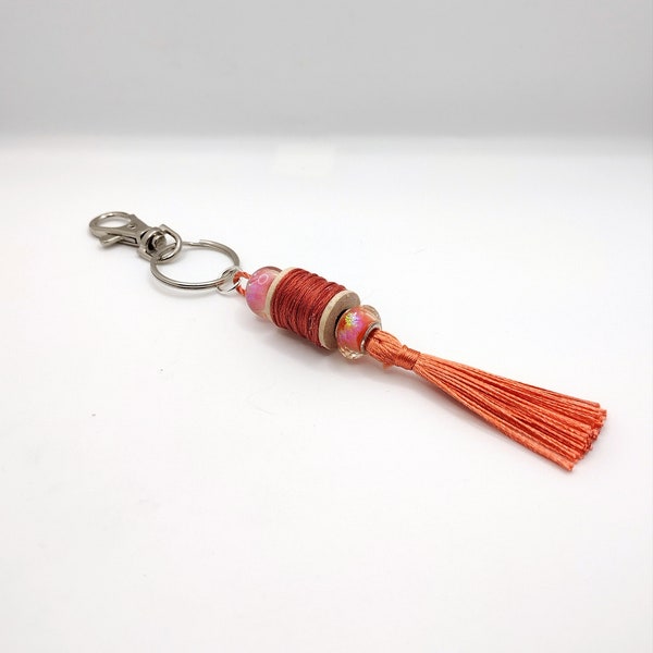 Mini thread bobbin scissor fob