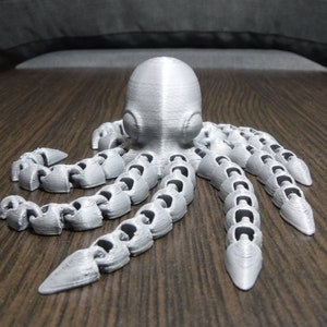 Articulated flexi octopus-peeper with huge eyes | STL file 3D print model