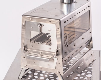 Mini stove with chimney using wood or pellets! A tiny stove for a tent or camper! Stove for outdoor camping!