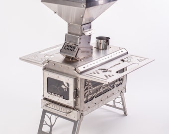 VEVOR Wood Stove, 86 Inch, Stainless Steel Camping Tent Stove, Portable Wood Burning Stove With Chimney Pipes & Gloves Silver WMCPS03 - Best Buy