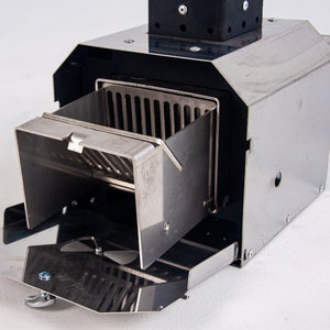 Pellet burner with gravity feed of pellets, which can be installed on any wood stove or boiler!