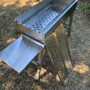 Portable grill with side shelf and grill grate! BBQ! Great grill for traveling! Garden grill! Fire pit with grill grate! Barbecue, mangal!