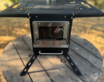 Holzkocher für unterwegs!Zelt Minikocher mit Schornstein. Kocher für das Camping im Freien. Tragbarer Campingkocher für den Garten oder die Terrasse!