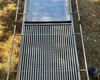 Powerful tabletop grill! Large hibachi grill. Barbecue made of stainless steel. Plancha. Charcoal grill. Mangal. BBQ.