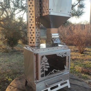 Pellet fireplace with chimney!Wood or pellet fireplace for small rooms or in a tent! Stove-fireplace in the van or on the terrace!