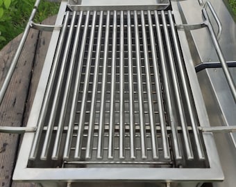 Barbecue with grate and lid! Tabletop hibachi grill made of stainless steel! BBQ, mangal!