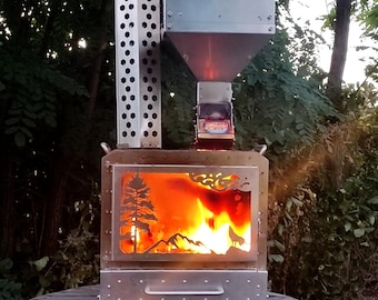 Pellet fireplace! Mini fireplace with pellet burner.