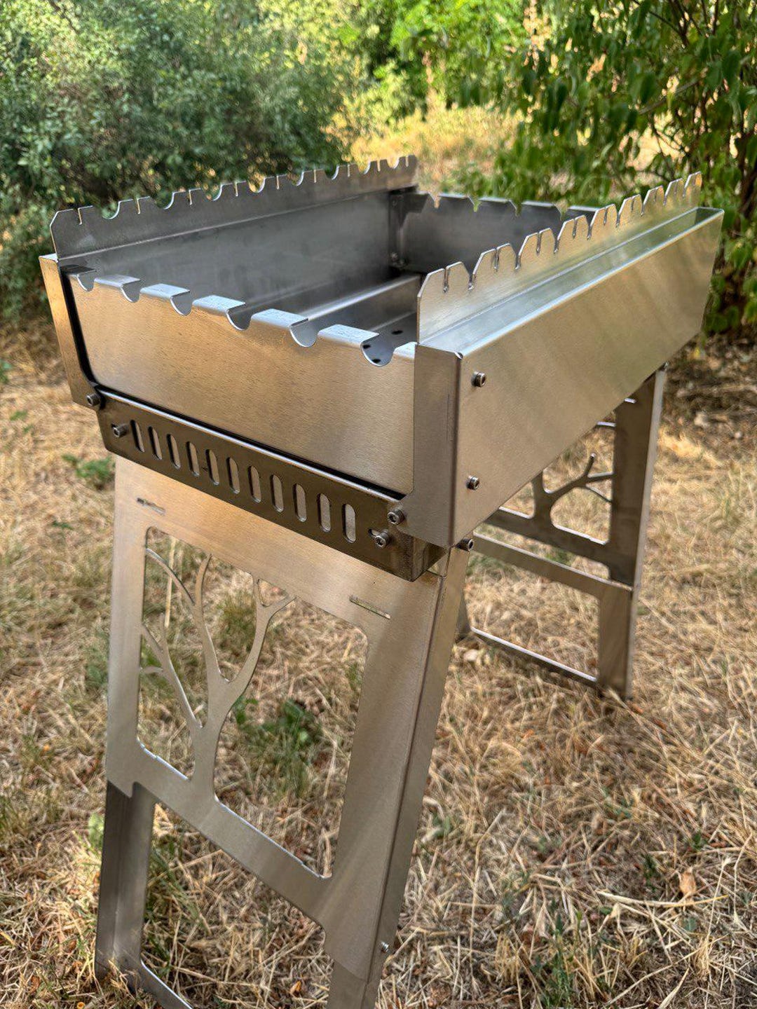 Barbecue A Carbonella Pieghevole Mangal - Acciaio 3 Mm, Per 10 Spiedini, Portatile Per Campeggio E Giardino
