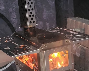 Camping stove multi-fuel mini cook stove for heating and cooking tent stove!