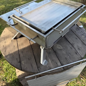 Plancha, barbecue! BBQ! Hibachi grill! Smoker! Portable grill with heavy stainless steel grate!Large tabletop grill with lid!