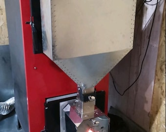Pelletbrenner mit Schwerkraftzuführung von Pellets, der auf jedem Holzofen oder Kessel installiert werden kann! Leistungsstarker Nicht elektrischer Pellet Brenner 25KW !