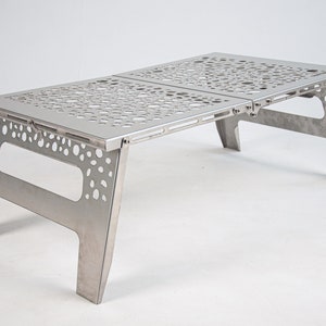 Designer metal table-grill for outdoor camping! Compact folding mini table with cover! BBQ, mangal! Barbecue grill for fire!