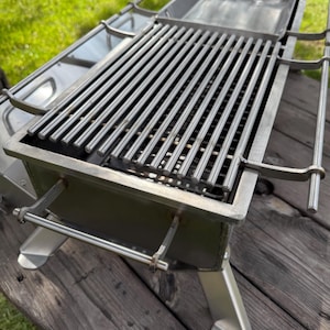 Tabletop grill with a lid and a frying pan! Hibachi grill! Barbeque for the garden! Charcoal grill! BBQ! Fire pit!