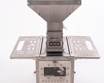 Pellet stove for tent or trailer! Garden fireplace on the terrace or gazebo! Mini camping stove!