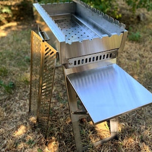 Portable barbecue complexes with a grill grate, a side shelf and a stand for a cauldron or wok! BBQ, mangal! Wood grill! Charcoal grill!