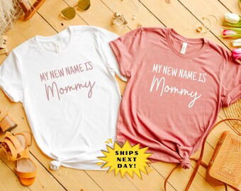 My new name is Mommy Shirt - New Mom Shirt - Gift For New Mothers - Baby Shower Gift - New Mom Sweatshirt - Rose Gold - Cute Mom Gifts